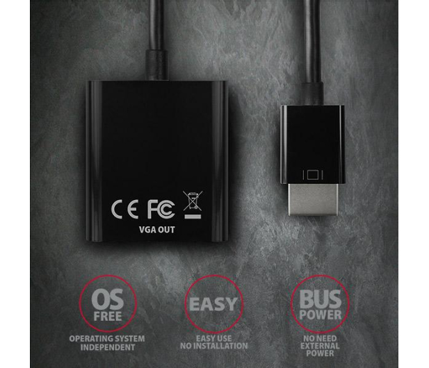 Axagon RVH-VGN, HDMI - VGA adapter, FullHD, 1920*1200 - 1353451 - zdjęcie 8